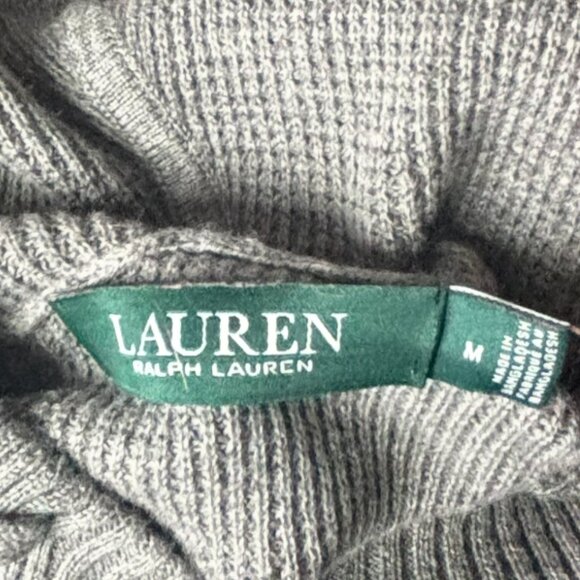 Ralph Lauren - Thermal Knit Gray Hoodie Sweatshirt - 100% Cotton (Size: M) - Picture 3 of 7